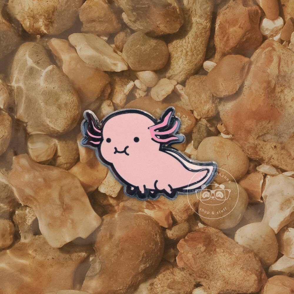 Hello Riselle | Art + Shop - Wholesale Lapel Pin/Button - Cheerful Axolotl Chubs Enamel Pin2