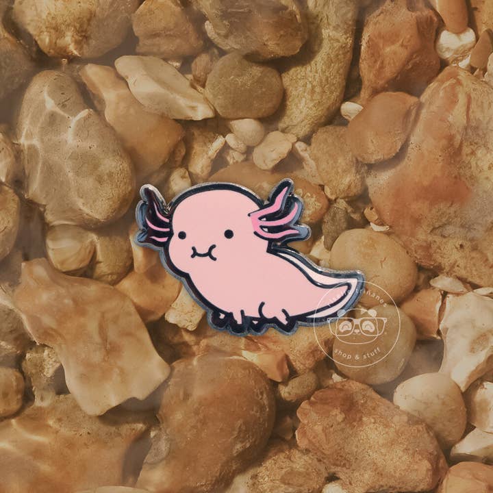 Hello Riselle | Art + Shop - Wholesale Lapel Pin/Button - Cheerful Axolotl Chubs Enamel Pin2