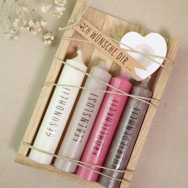 Set de velas rosas «Ich wünsche dir» | Bestseller birthday para venta al por mayor de isaMi