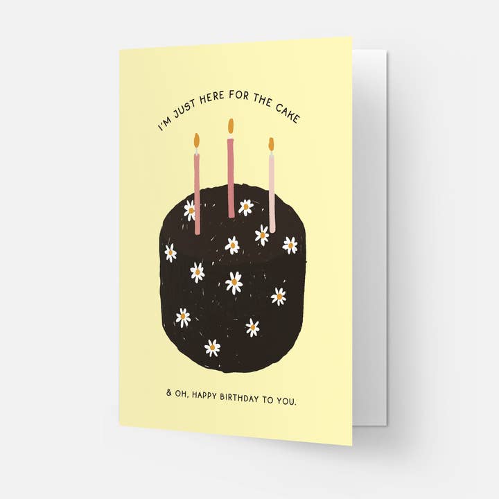 Kaart Blanche - Wholesale Birthday Card - Here for cake - trending greeting card1