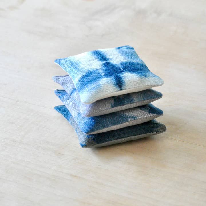 Gray Green Goods - Wholesale Sachet - Shibori Indigo Upcycled Linen Lavender Sachet4
