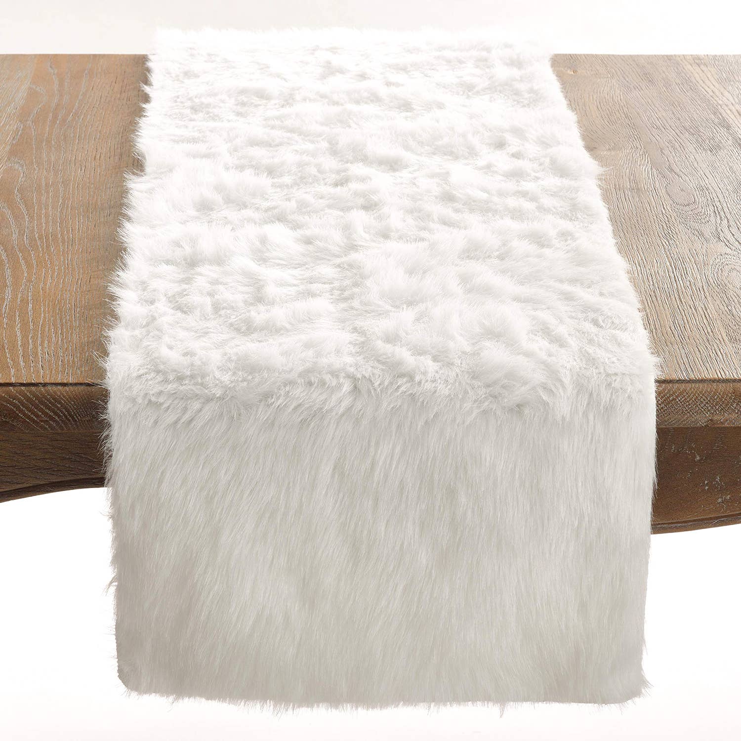 Fennco Styles - Wholesale Table Runner - White Elegant Faux Fur Table Runner1