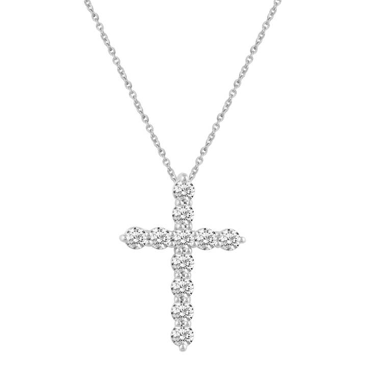 Fifth and Fine - Wholesale Pendant/Charm Necklace - 1/5Cttw to 1.00Cttw Classic Diamond Cross Pendant in Silver17