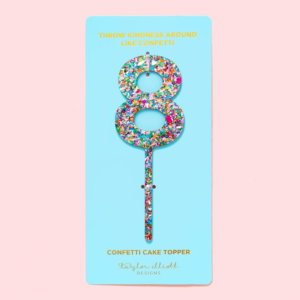 Taylor Elliott Designs - Vendita all'ingrosso Topper per torte/cupcake - *IN VENDITA* Decorazioni per Torte - Num 0 - 9 - Coriandoli Colorati - Ciascuno8