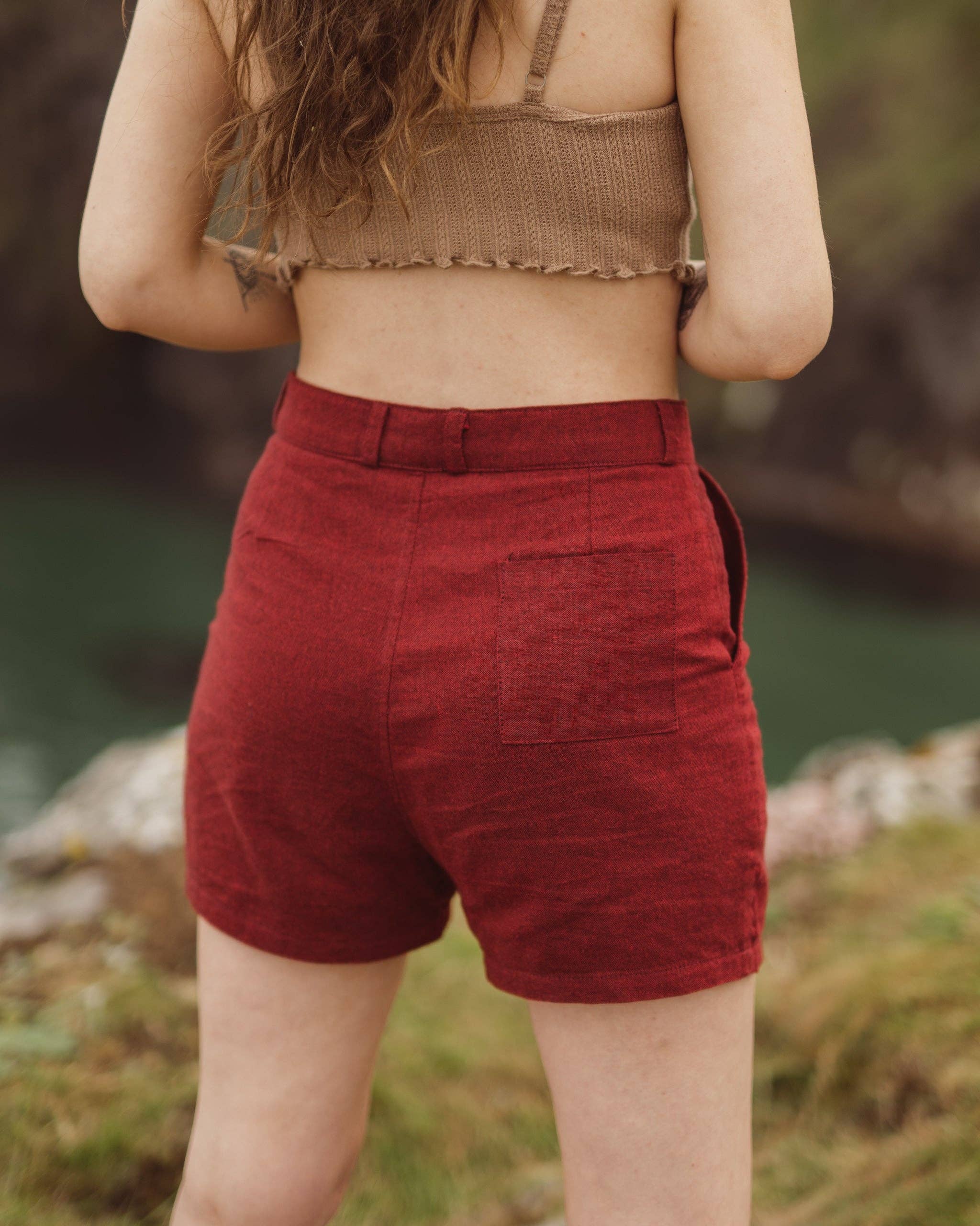 Hemp & Hope - Wholesale Shorts - Women's - Arun Hemp Shorts - Burgundy11