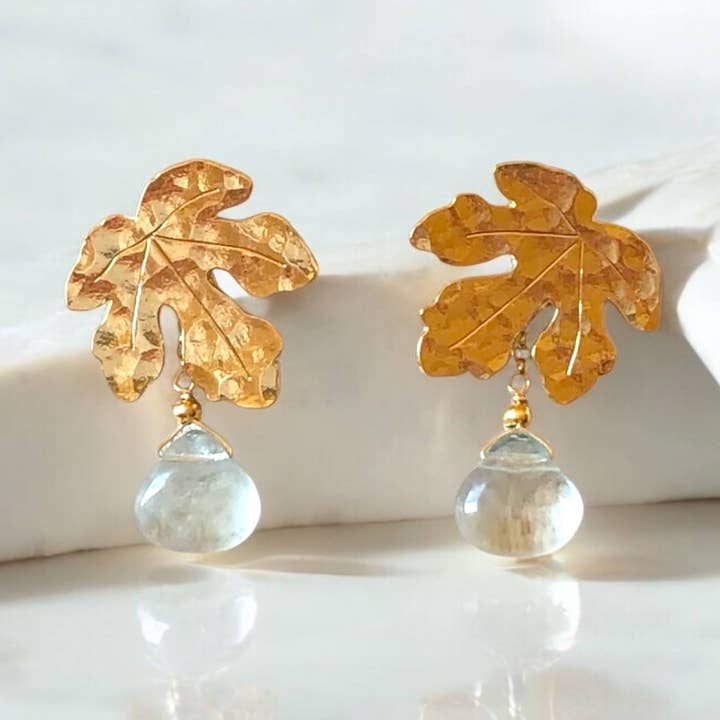Hirondelle Bijoux - Wholesale Dangle Earrings - Fig leaf earrings5