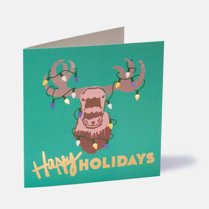 Carte de vœux Happy Holidays Moose pour la vente par TAAB London