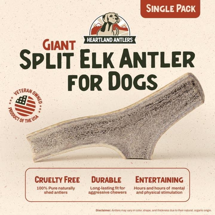 Heartland Antlers - Wholesale Pet Chew Toy - Dog - Split Elk Antler Chew - Giant (85+ lbs)1