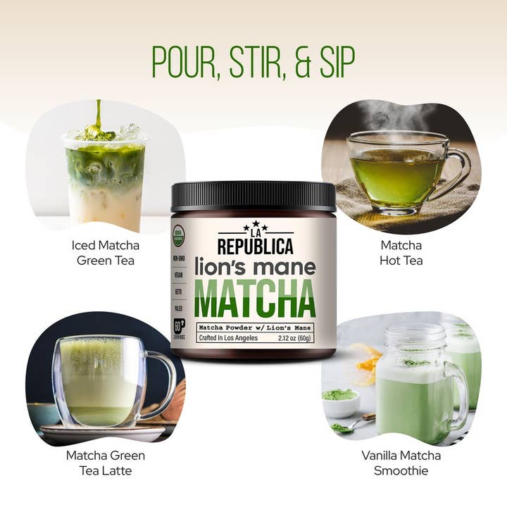 La Republica Coffee - Wholesale Health/Detox Tea - La Republica USDA Organic MATCHA with Lion's Mane