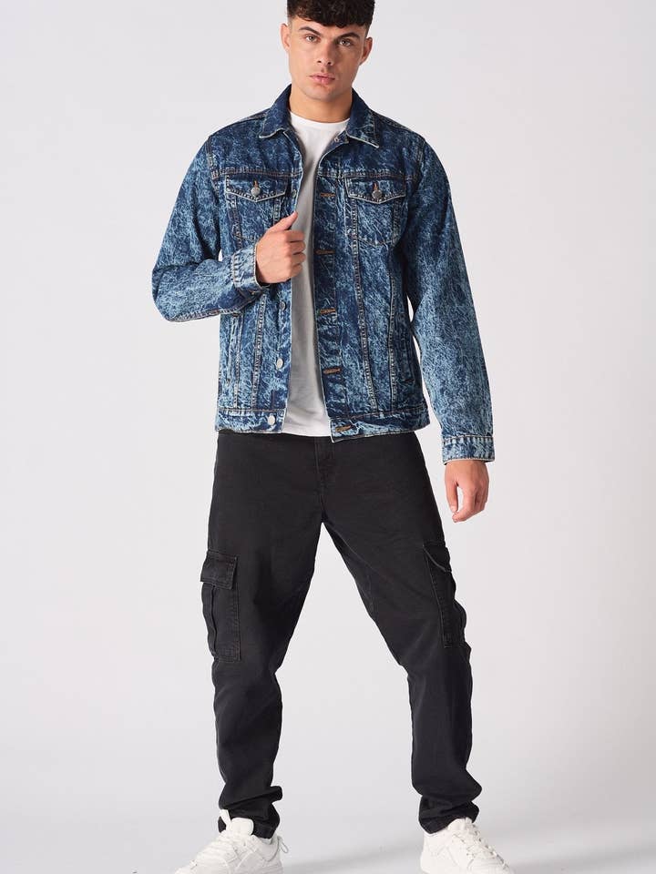 Giacca di jeans Western Ridge - Marmo Blu per la vendita all'ingrosso da parte di JMOJO UK Limited