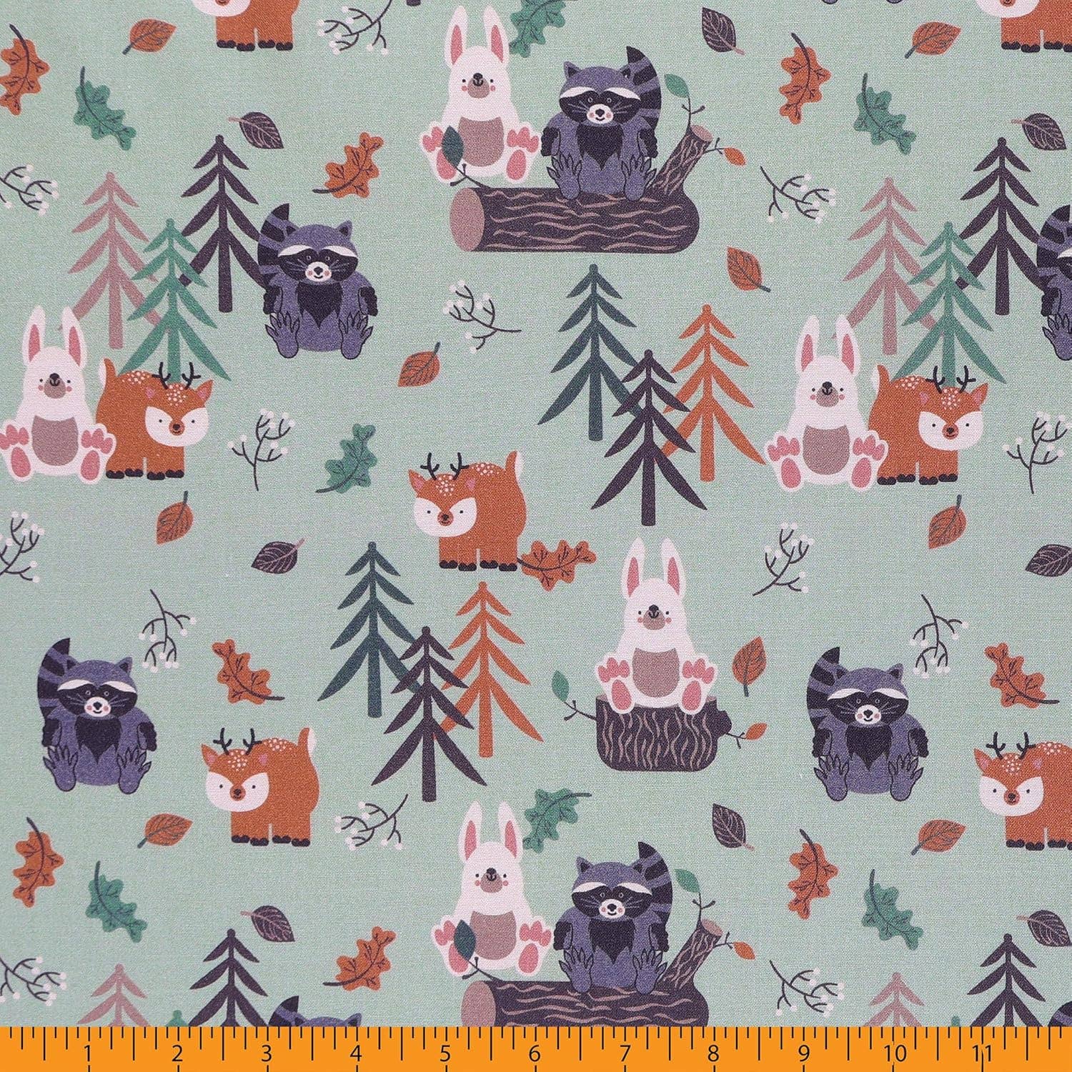 Mook Fabrics - Vente Tissu - Tissu pour enfants 100 % coton, 45 po, au mètre, vert forêt0