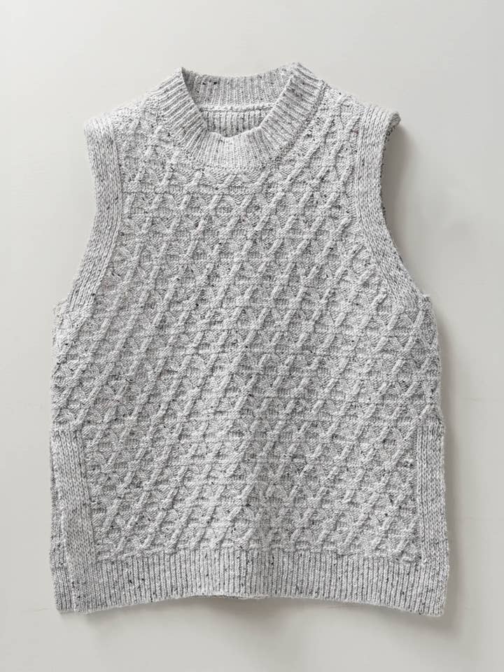 Veste en laine mérinos The Lawson Donegal en pierre pour la vente par OUBAS