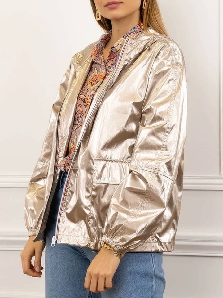 Escandelle Paris – Engroshandel Regnjakke - Dame – Kort vandtæt parka med hætte, let vindjakke6