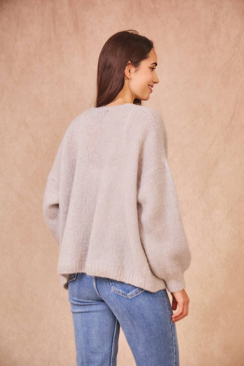 Calie Paris – Großhandel Strickpullover – Damen – Offene Mohair-Mischung Strickjacke17