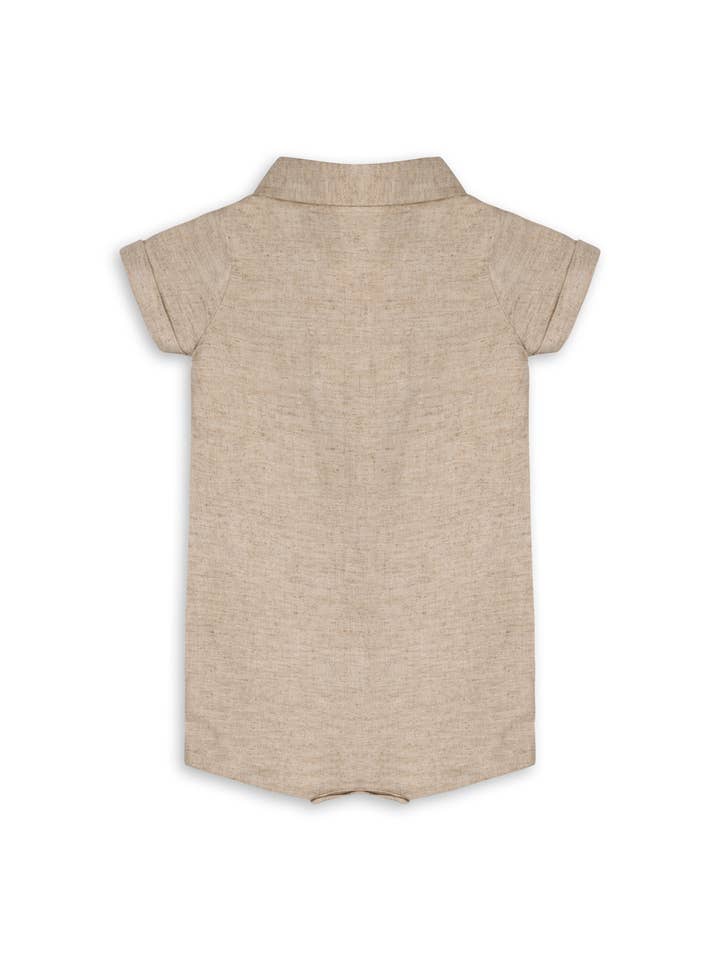 Riley Anchor Baby Romper (Natural Linen Blend) for wholesale on Faire1