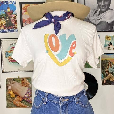 Retro Love Tee for wholesale by Mamie Ruth