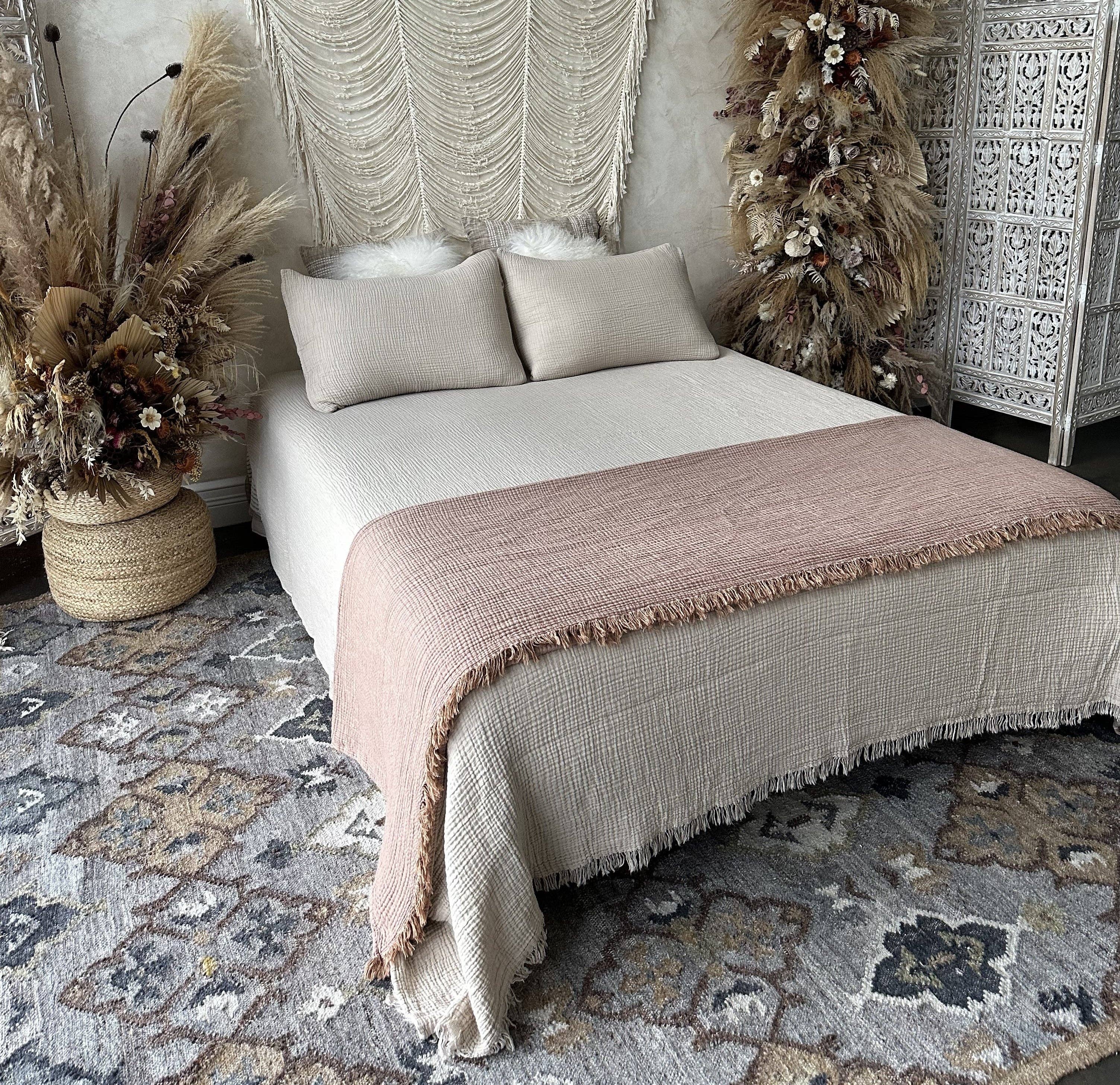 Naturloom - Wholesale Bedding Blanket - GOTS Certified Organic Muslin Cotton Throw Blanket, Soft Muslin Blanket Brown3