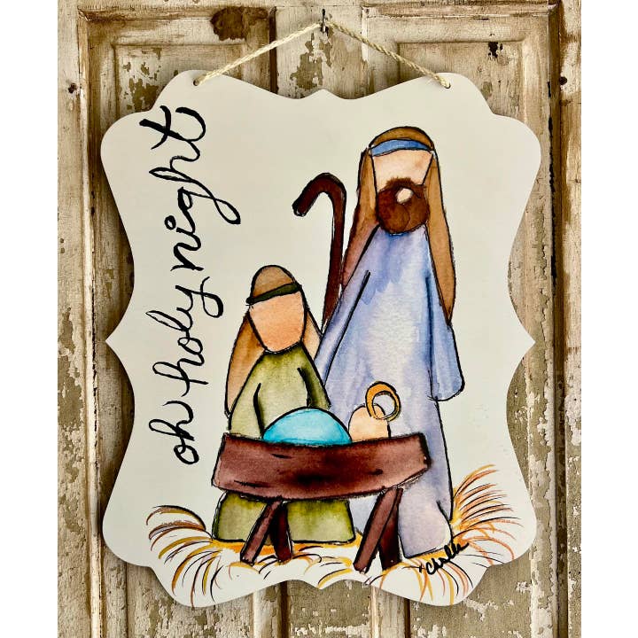 The Happy Butterfly - Wholesale Door Hanger - Door Hanger: Christmas, Oh Holy Night, Large