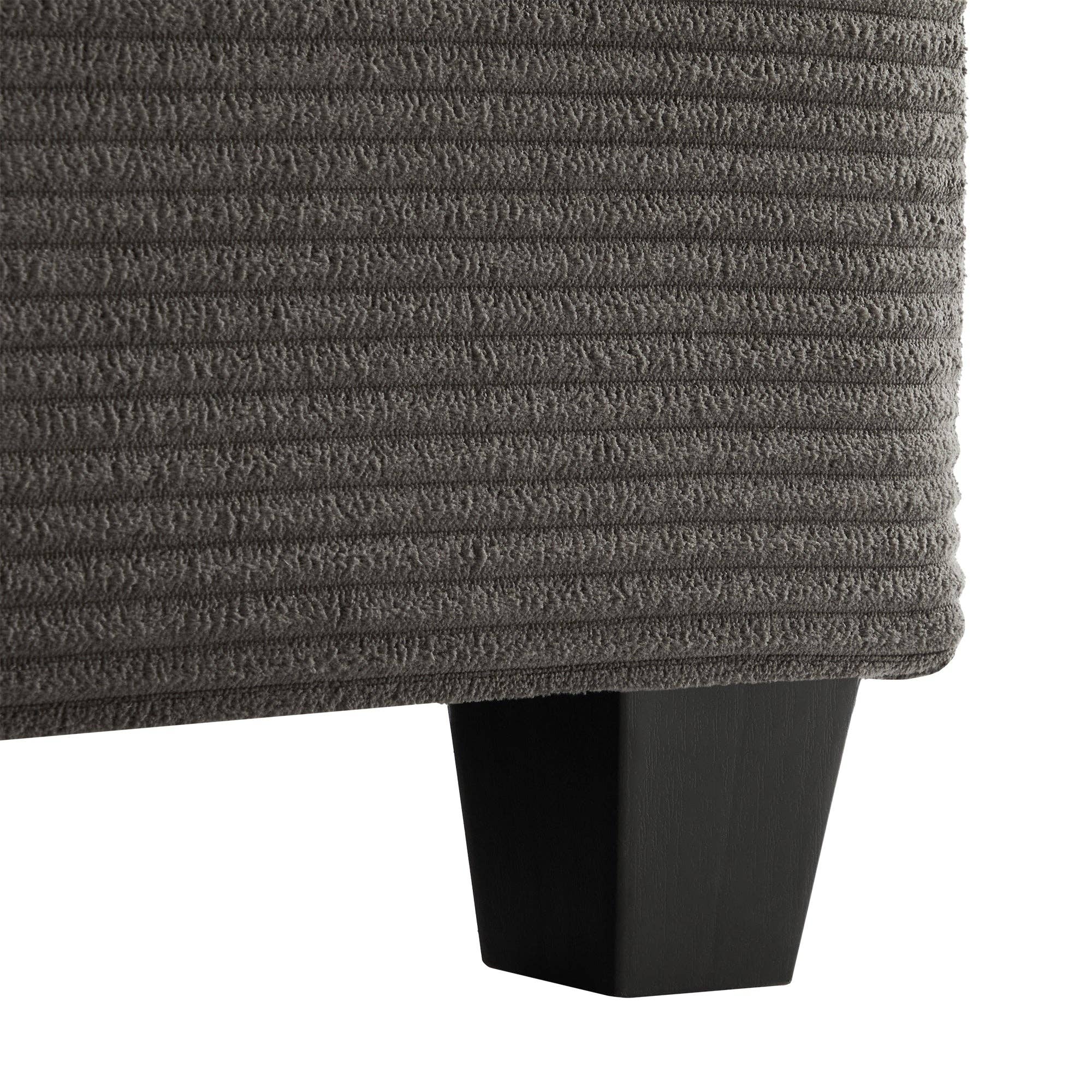 Urban Meuble - Wholesale Bank - Modulaire hoekbank in grijze ribfluweel, 3-4 zitplaatsen met afneembare poef, USB-poorten en bekerhouders GEYSERFOUNT23