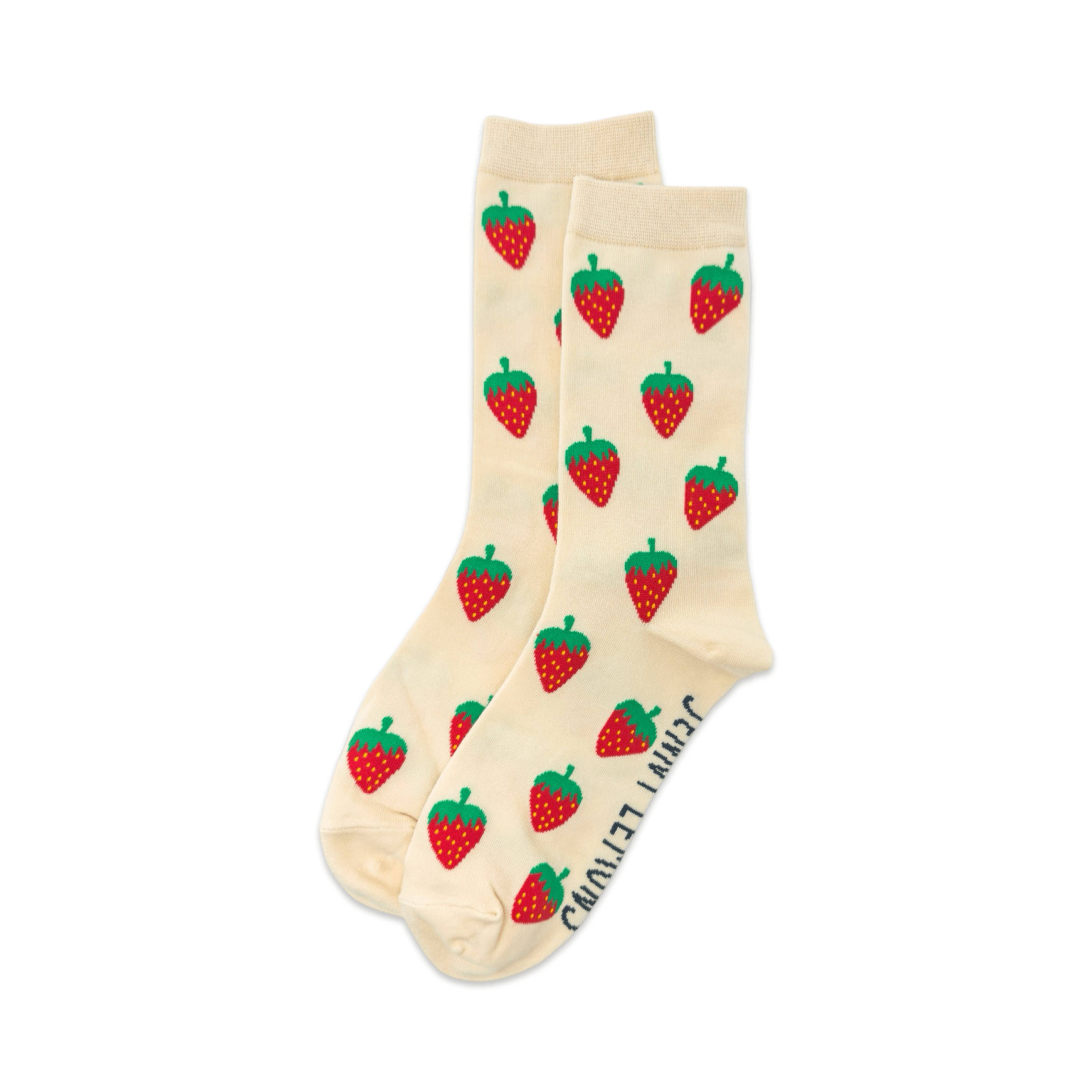 Jenny Lemons - Wholesale Socks - Unisex - Strawberry Crew Socks