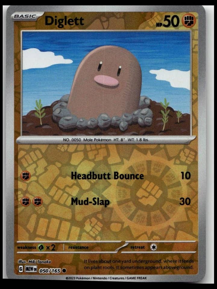 EV: Escarlata y Púrpura 151 #050/165 Diglett para venta al por mayor de Chronic Cards