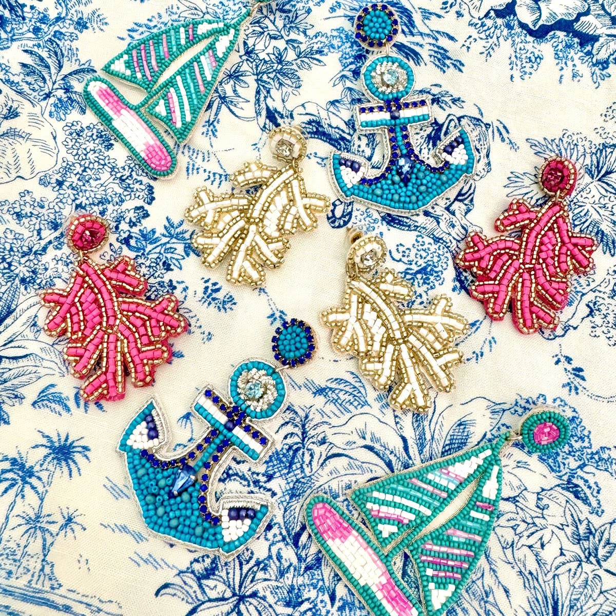 Viv&Lou - Wholesale Dangle Earrings - Hot Pink Aloha Reef Earrings2