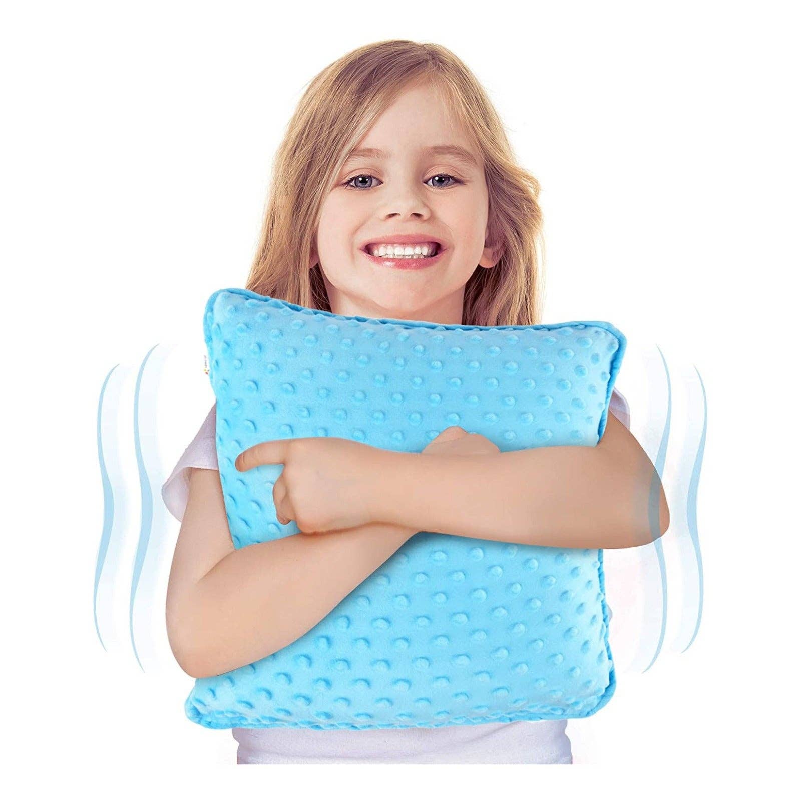 Special Supplies - Wholesale Pillow/Cushion - Kids & Baby - Sensory Vibrating Pillow – Pressure-Activated Calming Support for Kids & Adults, 12” Plush with Textured Bumps, 3 Vibration Modes, Music & Voice Recording (Blue)0