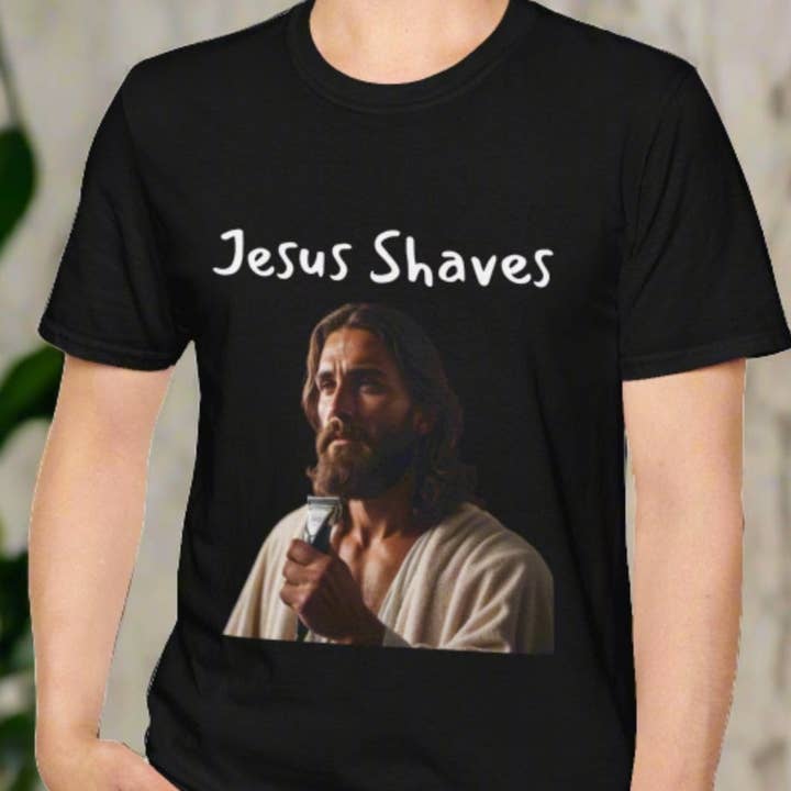 Jesus Shaves Softstyle T-Shirt for wholesale by Pkleman Clothing & More