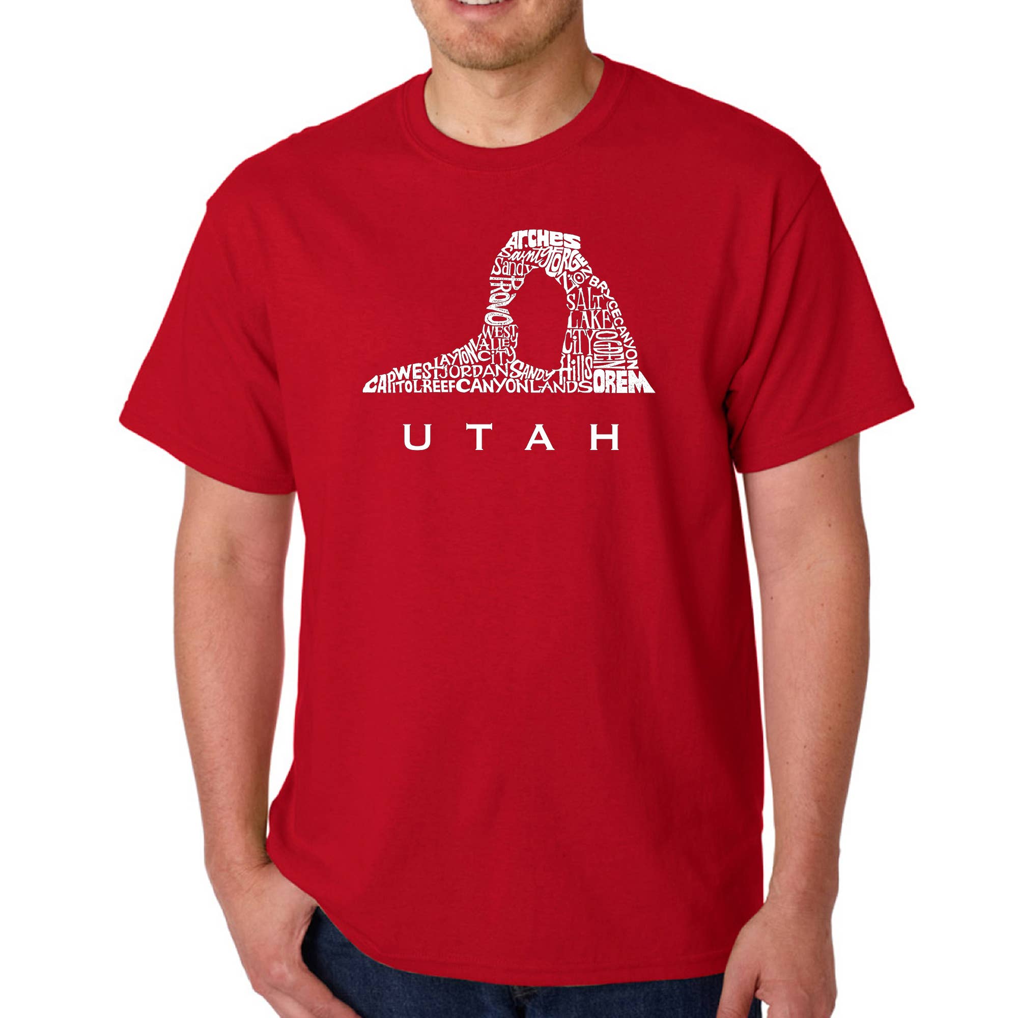 LA Pop Art - Wholesale Screen Printed T-Shirt - Men's - LA Pop Art Men's Word Art T-shirt - Utah7