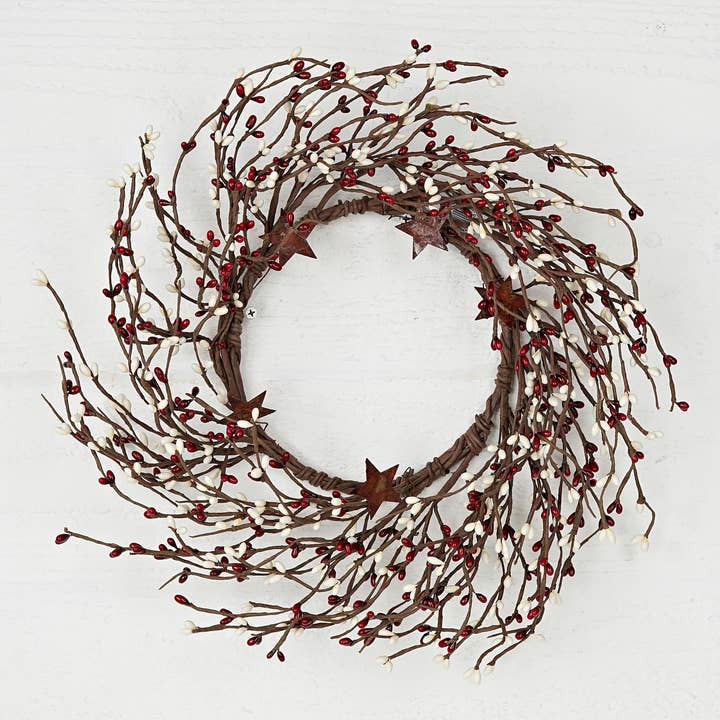 ISB13300BC- 14in Pips Wreath-Burgundy cream for wholesale by Holiday Depot Inc.
