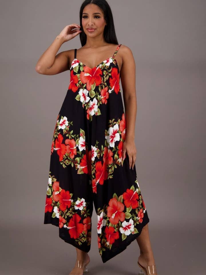 Advance Apparels - Wholesale Jumpsuit - Women's - Floral Print Jumper THJ-7081