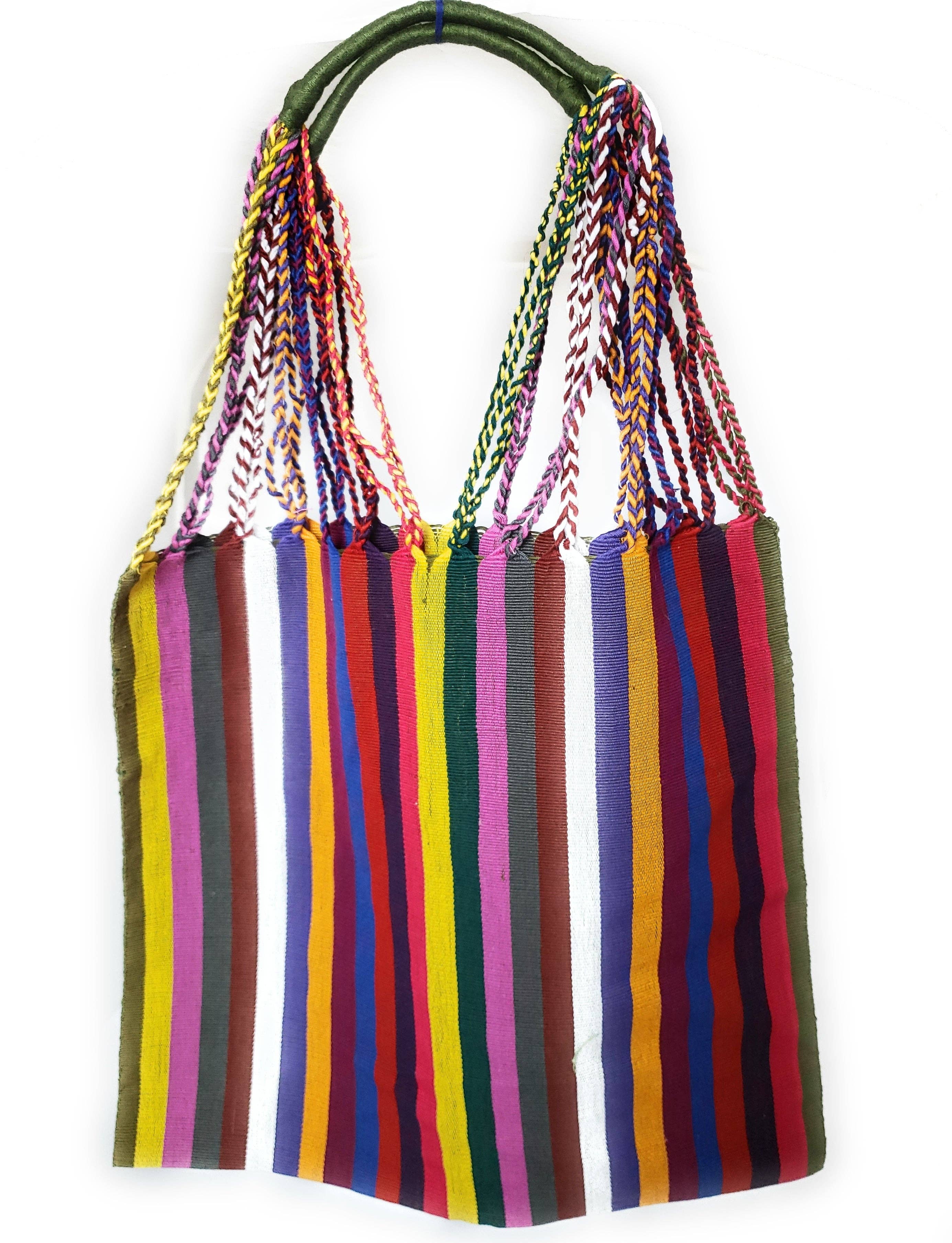 The Little Pueblo - Vente Tote bag – femme - Sac fourre-tout tissé à rayures mexicaines, hamac de Chiapas, fait main pour femme18