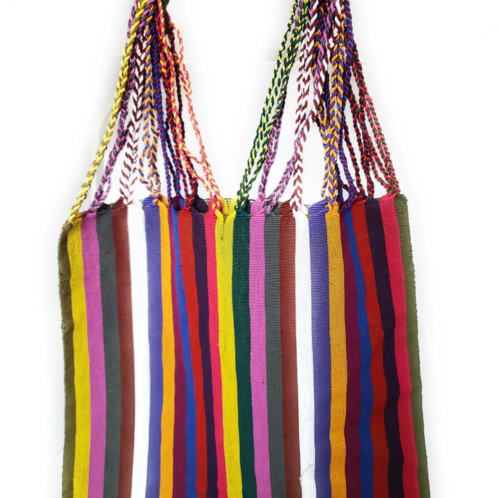 The Little Pueblo - Vente Tote bag – femme - Sac fourre-tout tissé à rayures mexicaines, hamac de Chiapas, fait main pour femme18