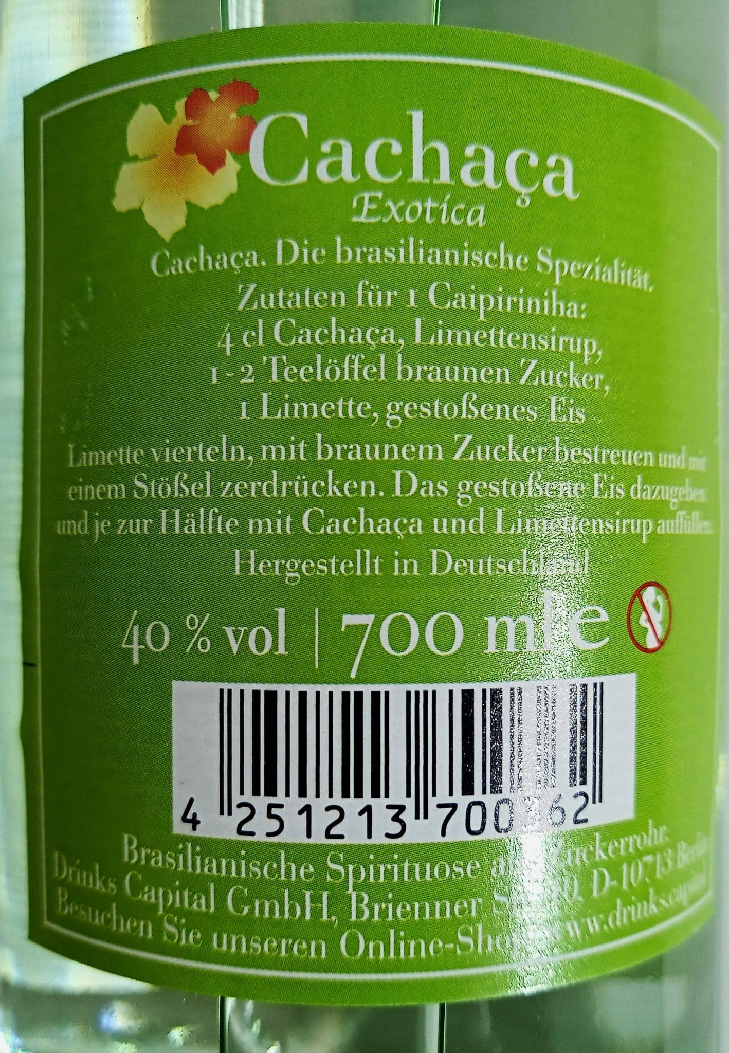Salzmann Restwaren GmbH – wholesale Rom – Cachaca Exotica 40 % alkohol, 0,7 liter2