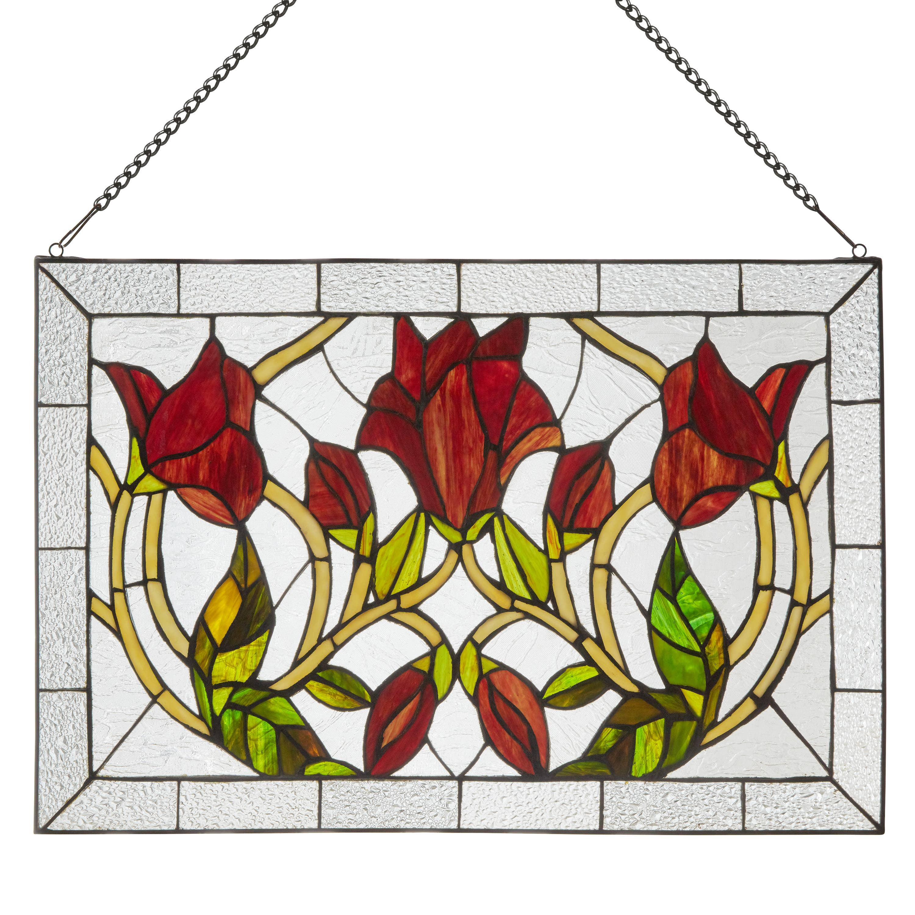 River of Goods - Wholesale Suncatcher - 24"W Floral Vine Tiffany-Style Stained Glass Window Panel4
