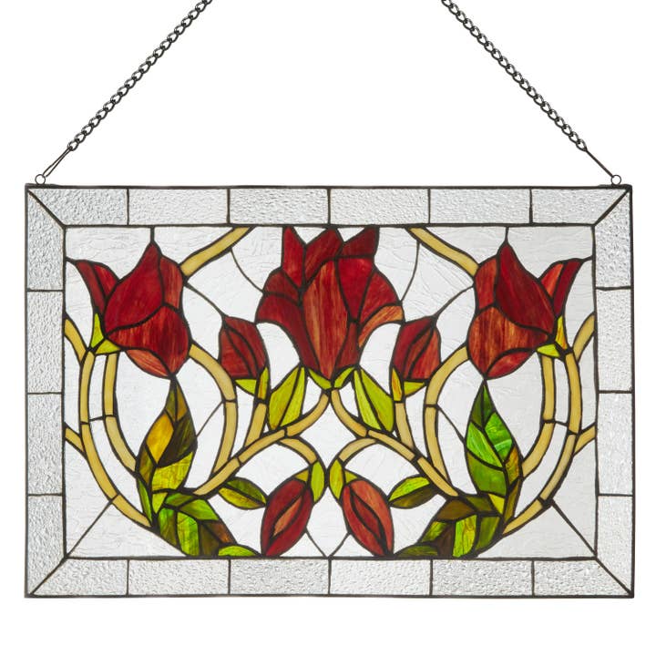 River of Goods - Wholesale Suncatcher - 24"W Floral Vine Tiffany-Style Stained Glass Window Panel4