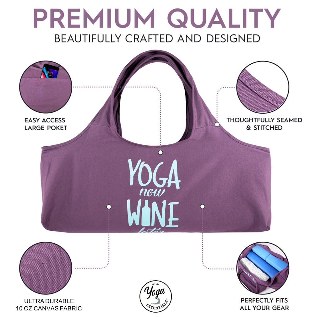 Wild Essentials - Wholesale Yoga Bag - Yoga Now Wine Later Yoga Bag2