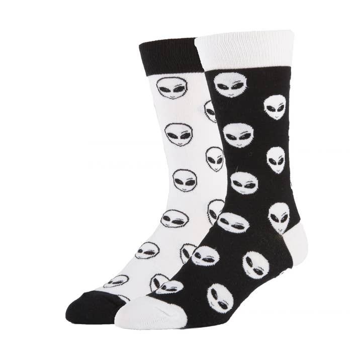 Dark Side | Men's Funny Alien Cotton Crew Socks for wholesale by Oooh Yeah/Sock It Up/Oooh Geez Slippers