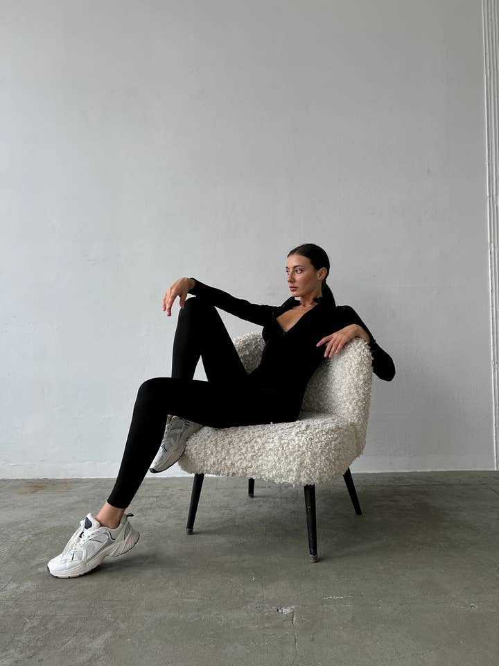 Helt svart overall kostym för dans, dam svart jumpsuit, B för wholesale av Bezbrendu