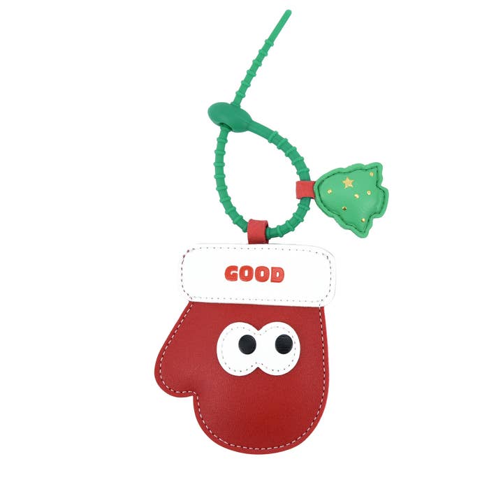 Ornaments-Christmas glove sock keychain charm for wholesale by Eagle Crest Industries Inc.