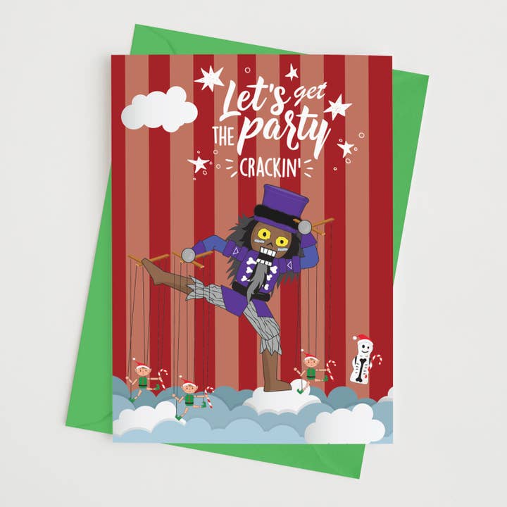 Let’s Get the Party Crackin Greeting Card for wholesale by Monster Crackers