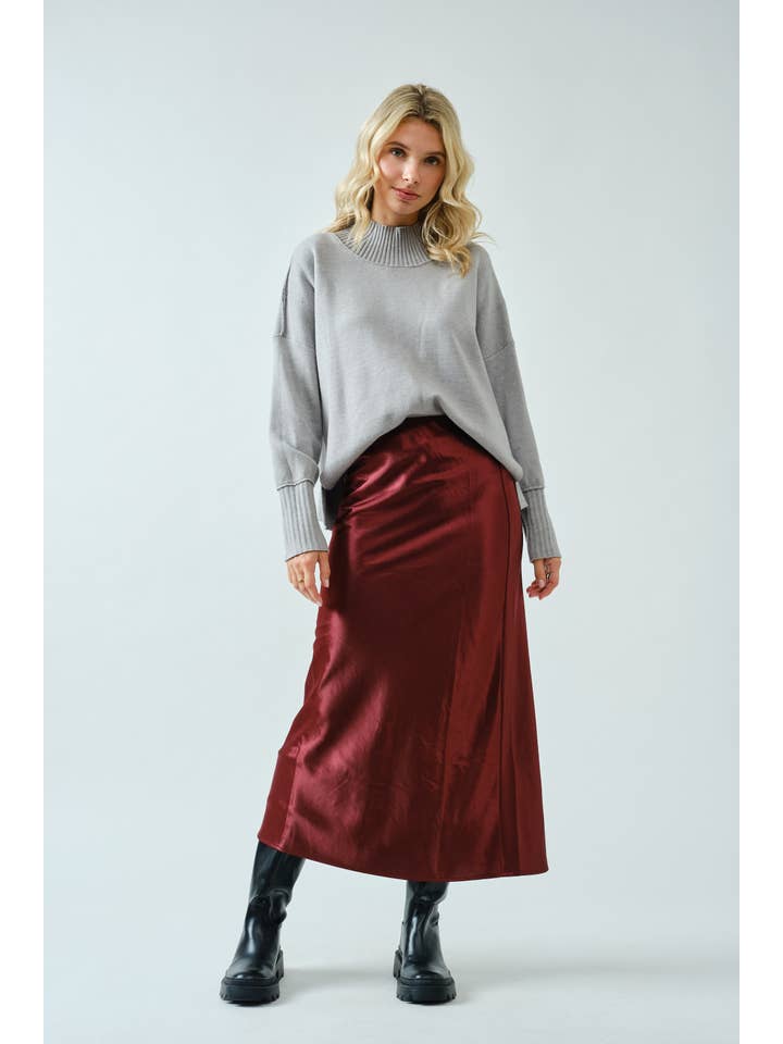 SPICE ALLEY - Wholesale Knit Sweater - Women's - SA00121T - Soft Overlock Mock Neck Sweater1