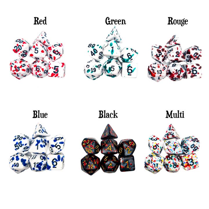 Splatter Specifics (sets of 3) for wholesale by Mystery Dice Goblin