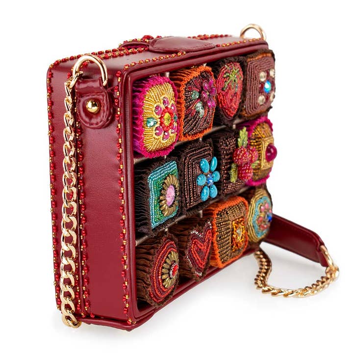 Mary Frances Accessories - Wholesale Crossbody Bag - Women's - Sweet Indulgence Beaded Candy Box Crossbody Shoulder Handbag