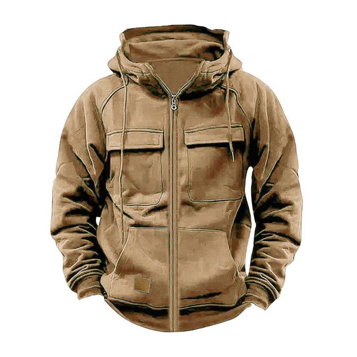 Tourtiwi - Wholesale Hoodie - Men's - Men's Casual Solid Color Hooded Sweatshirt Jacket