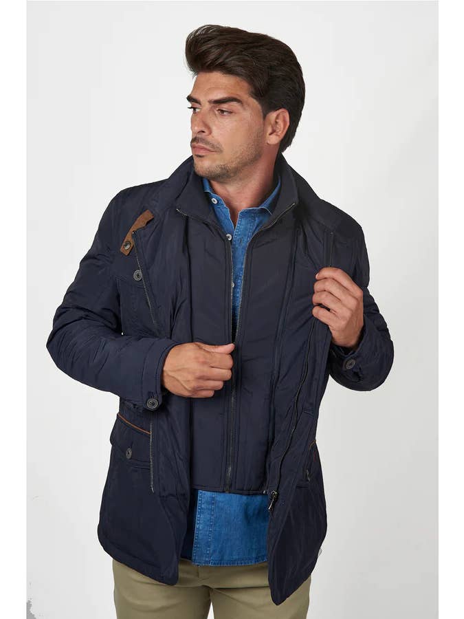 williot – Großhandel Jacke - Herren – Husky leichte lange wasserdichte Jacke in Marineblau2