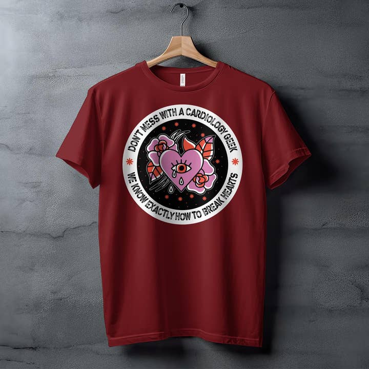 FreakyTeeFactory - Wholesale Screen Printed T-Shirt - Women's - Cardiology Geek T-Shirt, Heart Anatomy Graphic Tee, Medical Humor, Nurse Gift, Doctor Apparel, Unique Edgy Style, Bold Statement Shirt1