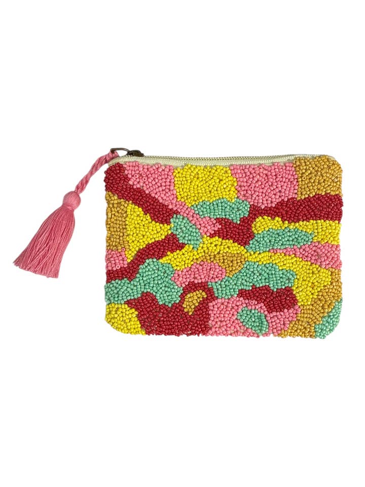 Orange Mosaic Beaded Coin Purse SOHO0010 for wholesale by Ole