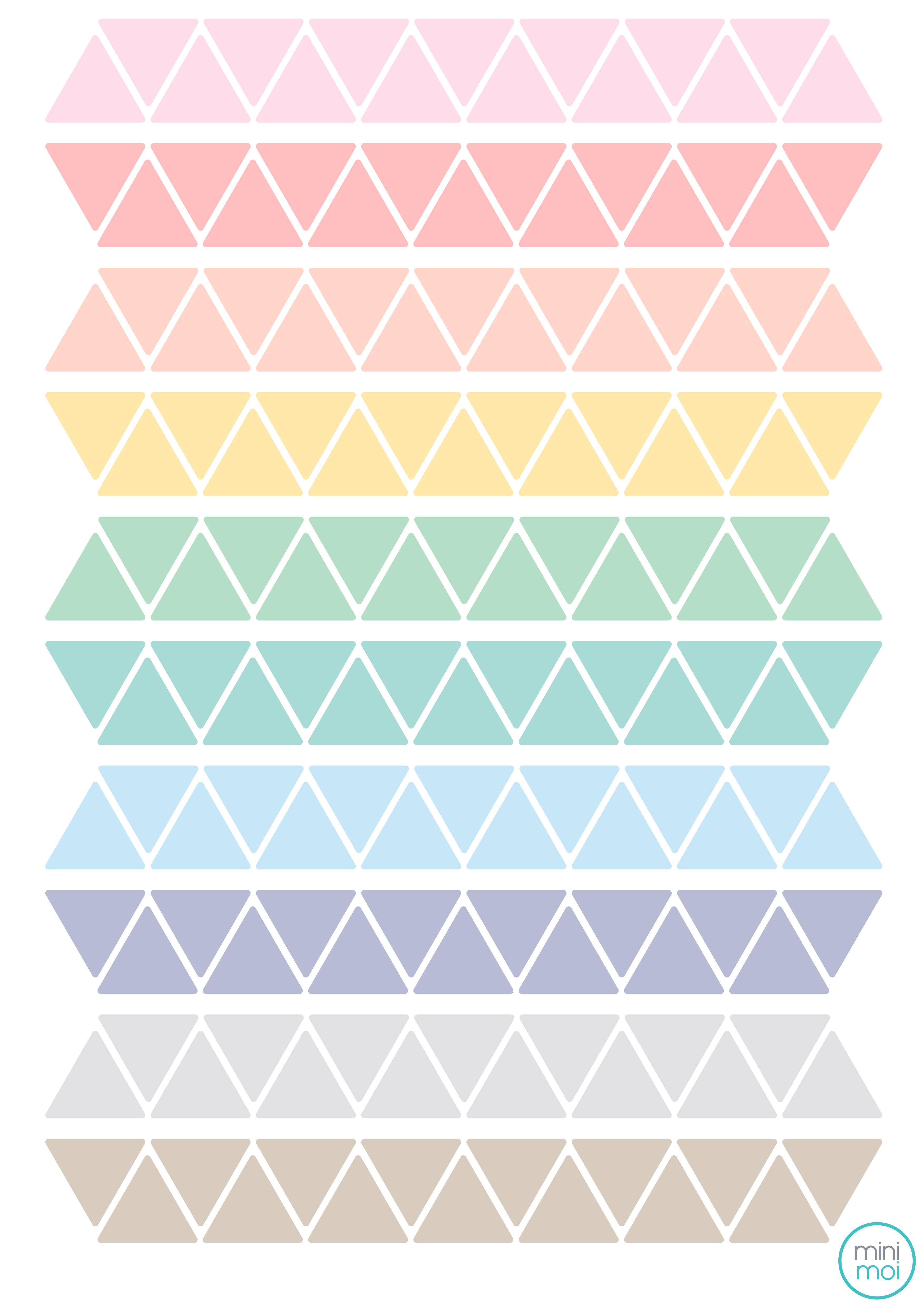 minimoi - Wholesale Wall Decor - Kids & Baby - Pastel Colors Triangle Stickers0