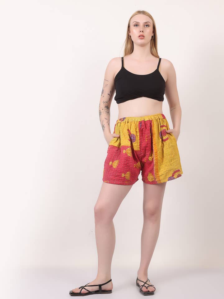 Women's Wholesale Kantha Printed Elastic Short Pant Mix Lot for wholesale by Wevez